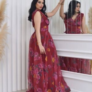 ⁦فستان زهرة الوعد (احمر)⁩ - الصورة ⁦5⁩