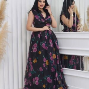⁦فستان زهرة الوعد اسود⁩ - الصورة ⁦4⁩