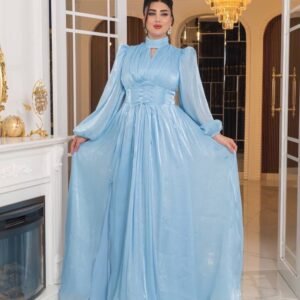 ⁦فستان الأناقة الملكية (سماوي)⁩ - الصورة ⁦3⁩