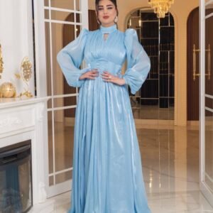⁦فستان الأناقة الملكية (سماوي)⁩ - الصورة ⁦5⁩