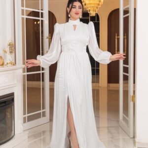 ⁦فستان الأناقة الملكية (ابيض)⁩ - الصورة ⁦3⁩