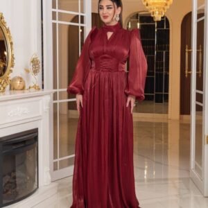 ⁦فستان الأناقة الملكية (احمر)⁩ - الصورة ⁦2⁩