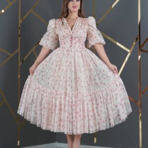 ⁦فستان همس الورد (ابيض)⁩ - الصورة ⁦4⁩
