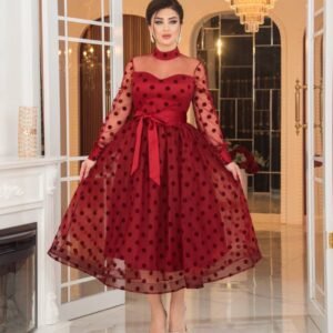 ⁦فستان إليجانس (عنابي)⁩ - الصورة ⁦2⁩
