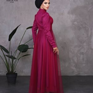 ⁦فستان جريس عنابي⁩ - الصورة ⁦4⁩